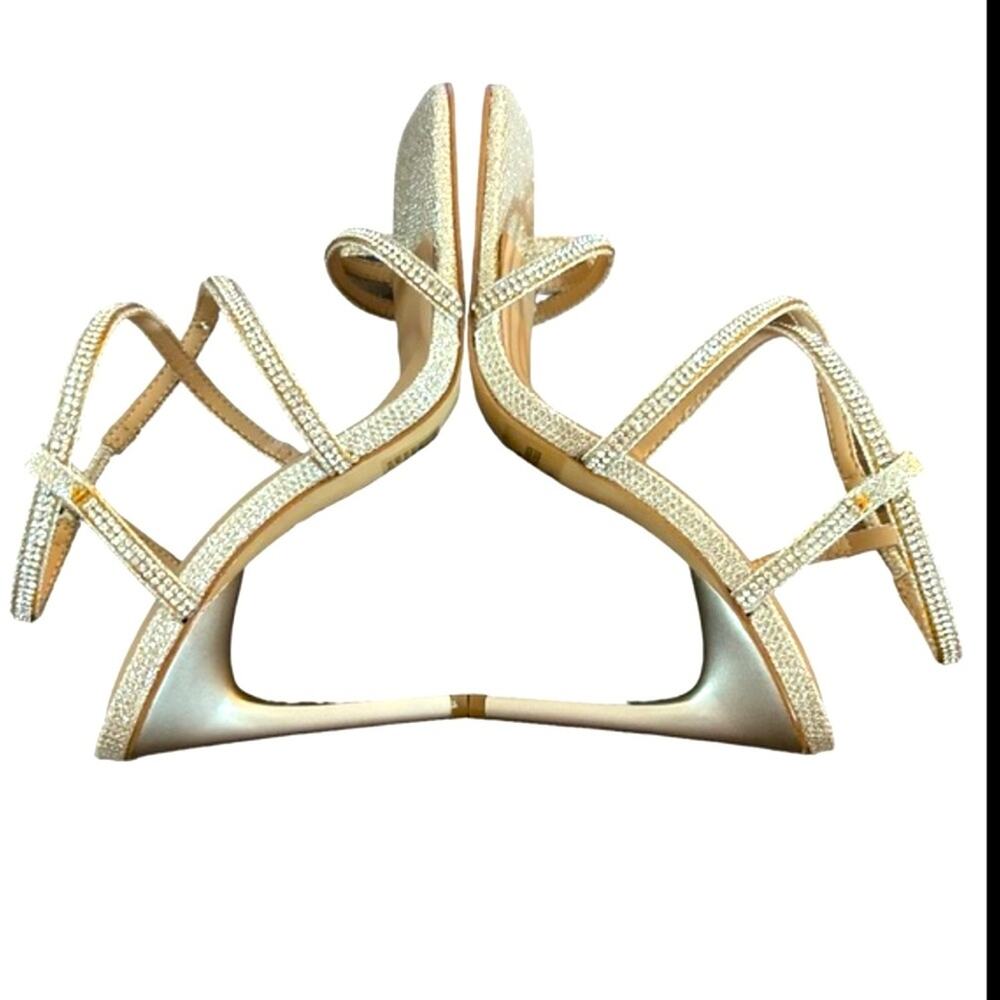 INC Arti Strappy Dress Heels Sparkly  Square Toe Sleek Stiletto Heel NEW SZ 8.5 - Picture 9 of 11